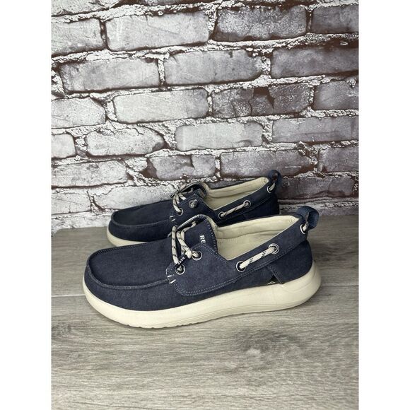 Reef Swellsole Pier Shoes Navy Blue Canvas Fabric Boat Shoes Men Sz 11M US/44EU - Picture 6 of 16